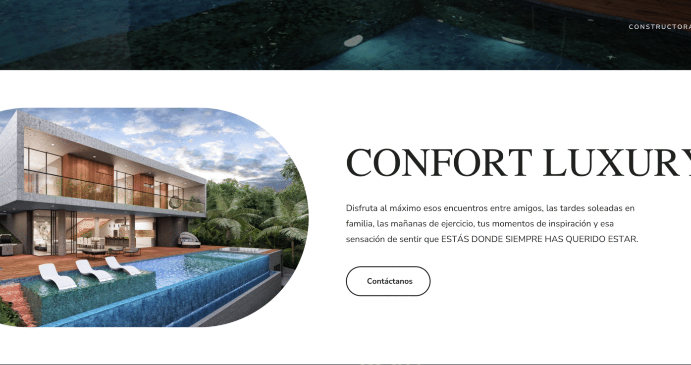 El sitio web del Condominio Eden Luxury fue diseñado y desarrollado para transmitir exclusividad, modernidad y armonía con la naturaleza. Con un enfoque en la elegancia y la usabilidad, la plataforma ofrece una navegación fluida e intuitiva, destacando los atributos del proyecto inmobiliario a través de un diseño limpio, sofisticado y adaptado a las necesidades de un público de alto perfil.